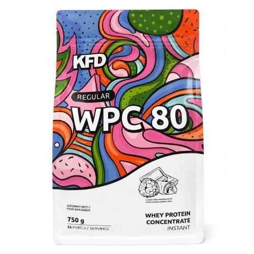 Miniaturka artykułu - KFD Regular WPC 80 Koncentrat białka serwatkowego o smaku biała czekolada-malina, 750 g