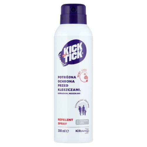 Miniaturka artykułu - KICK THE TICK Max Repelent Plus spray przeciw kleszczom, komarom i meszkom - 200 ml