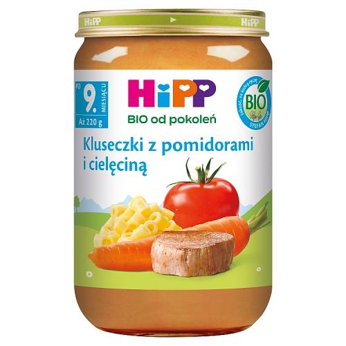 Miniaturka artykułu - HiPP BIO Kluseczki z pomidorami i cielęciną po 9. miesiącu, 220 g