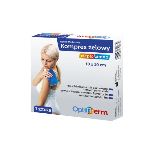 Miniaturka artykułu - Kompres żelowy ciepło/zimno OptiTherm 10x10cm, 1szt.