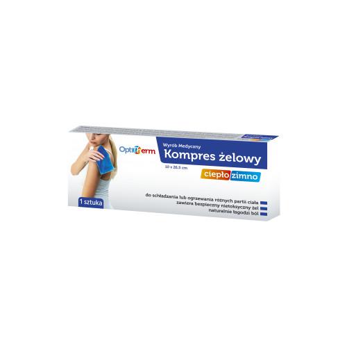 Miniaturka artykułu - Kompres żelowy ciepło/zimno OptiTherm 10x26.5cm, 1szt.