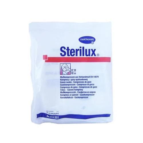 Miniaturka artykułu - Kompresy gazowe jałowe STERILUX 17n12w 10x10cm- 3szt.