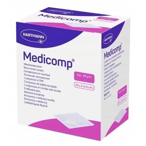 Miniaturka artykułu - Kompresy MEDICOMP 7,5x7,5cm z wł&oacute;kniny jałowe- 25x2szt.