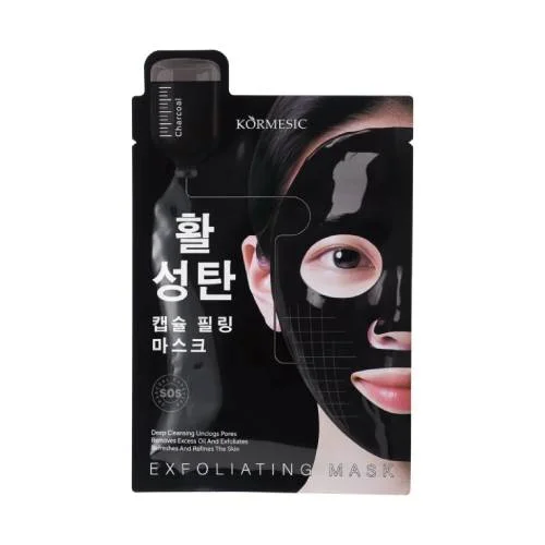Miniaturka artykułu - Kormesic Charcoal Capsule Exfoliating Mask Hydrożelowa maseczka na twarz, 35 ml