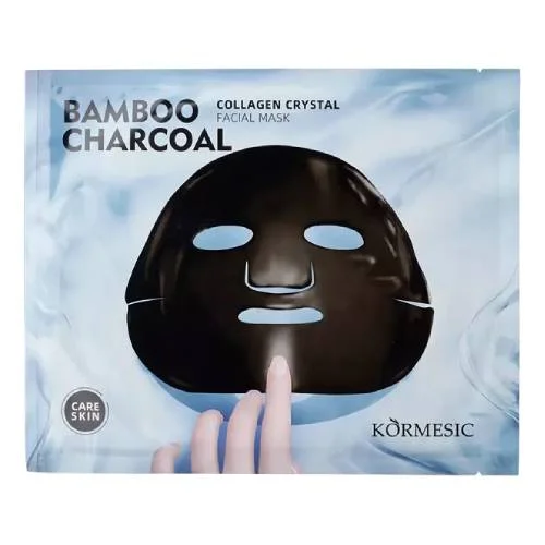 Miniaturka artykułu - Kormesic Bamboo Charcoal Collagen Crystal Hydrożelowa maska do twarzy z węglem bambusowym, 60 g