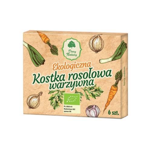 Miniaturka artykułu - Dary Natury Ekologiczna kostka rosołowa warzywna, 6 x 10 g
