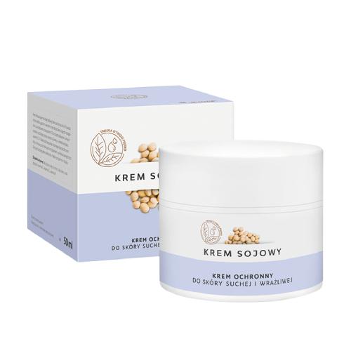 Miniaturka artykułu - Krem sojowy do sk&oacute;ry suchej i wrażliwej, 50ml Ziołolek