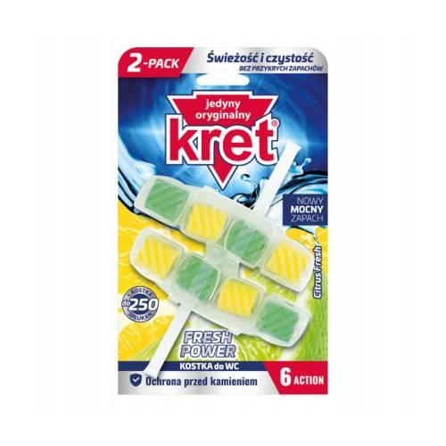 Miniaturka artykułu - Kret Kostka do WC Citrus Fresh - cytrynowa, 2 x 40 g 