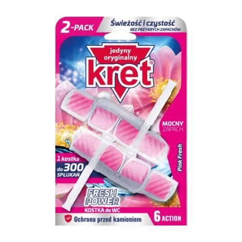 Miniaturka artykułu - Kret Kostka do WC Pink Fresh - kwiatowa świeżość, 2 x 40 g 