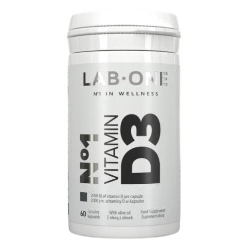 Miniaturka artykułu - Lab One Vitamin D3 Witamina D3 2000 j.m., 60 kaps.