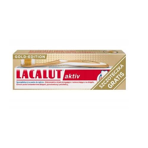 Miniaturka artykułu - LACALUT Aktiv Zestaw Pasta do zęb&oacute;w, 75ml + Szczoteczka, 1szt.