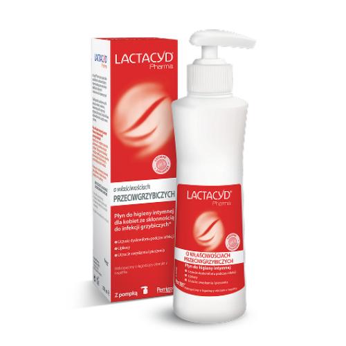 Miniaturka artykułu - Lactacyd Pharma Płyn do higieny intymnej o właściwościach przeciwgrzybiczych, 250 ml