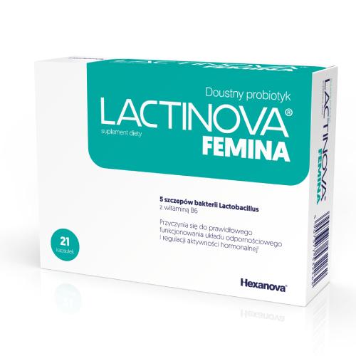 Miniaturka artykułu - Lactinova Femina, 21 kaps. - probiotyk dla kobiet oraz dziewcząt