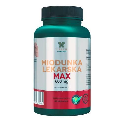 Miniaturka artykułu - LANCO NUTRITIONS Miodunka Lekarska Max 600mg Zdrowe płuca, 60 kaps.