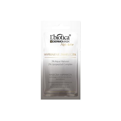 Miniaturka artykułu - L'biotica DermoMask Nght Active Wypełnienie Zmarszczek Maseczka naprawcza, 12 ml