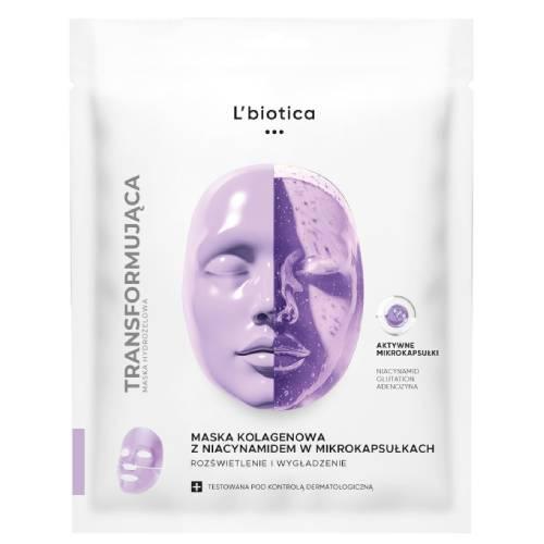 Miniaturka artykułu - L'biotica Maska kolagenowa z niacynamidem w mikrokapsułkach Rozświetlenie i wygładzenie, 1 szt.