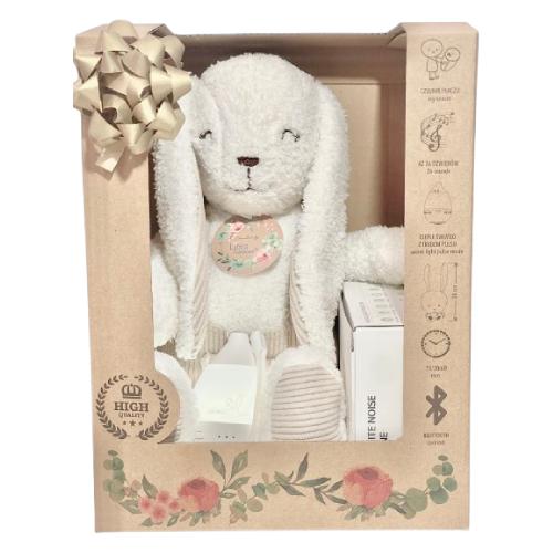 Miniaturka artykułu - Libra-Babies Szumio Bunnie Kr&oacute;lik przytulanka biały 6w1 lampka 26 melodii bluetooth