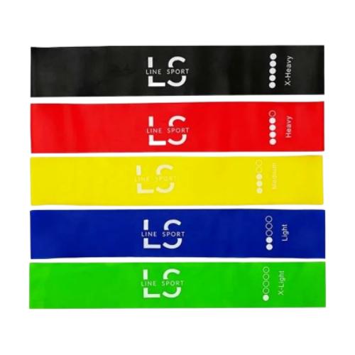 Miniaturka artykułu - Line Sport Mini Power Band Gumy oporowe do ćwiczeń, 5 szt.