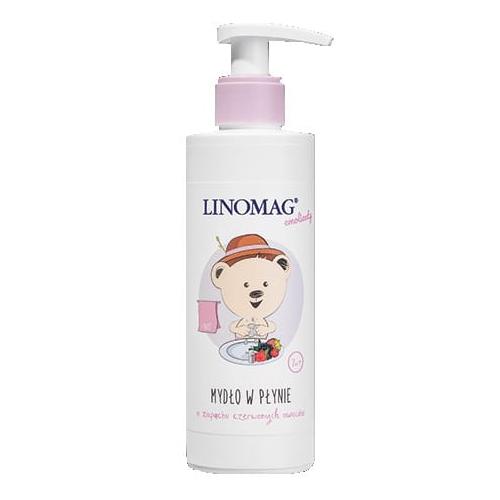 Miniaturka artykułu - LINOMAG Emolienty Mydło w płynie dla dzieci czerwone owoce, 200ml