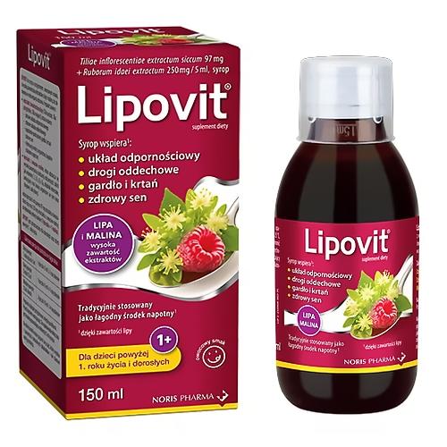 Miniaturka artykułu - Lipovit Syrop Lipa i Malina, 150 ml