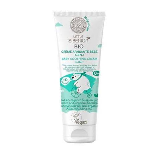Miniaturka artykułu - NATURA SIBERICA Little Siberica Wegański łagodzący krem dla dzieci 5w1 na bazie organicznego hydrolatu z sosny syberyjskiej 0+, 75ml