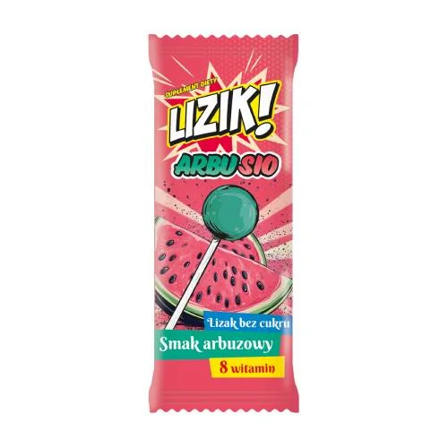 Miniaturka artykułu - LIZIK! Arbusio Lizak bez cukru o smaku arbuzowym, 1 szt