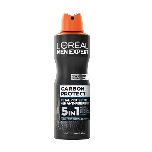 Miniaturka artykułu - L'Or&eacute;al Men Expert 5w1 Carbon Protect Dezodorant w sprayu dla mężczyzn, 250 ml