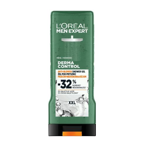 Miniaturka artykułu - L'Or&eacute;al Men Expert Derma Control Żel pod prysznic przeciw niedoskonałościom z kwasem salicylowym dla mężczyzn, 400 ml