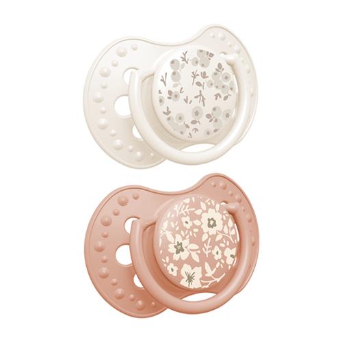 Miniaturka artykułu - LOVI Smoczek silikonowy dynamiczny 0-3m Blossom Ivory, 2 szt.