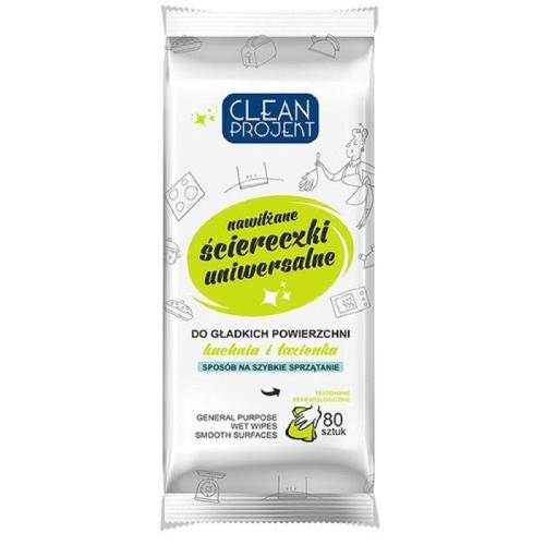 Miniaturka artykułu - LUBA Clean Project Ścierki uniwersalne nawilżane, 80szt.