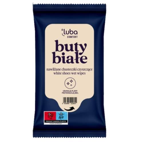Miniaturka artykułu - Luba Comfort Buty Białe Nawilżane chusteczki czyszczące, 15 szt.