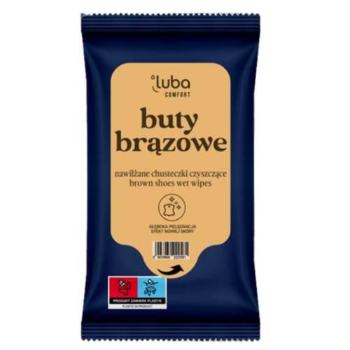 Miniaturka artykułu - Luba Comfort Buty Brązowe Nawilżane chusteczki czyszczące, 15 szt.
