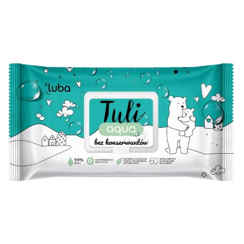 Miniaturka artykułu - Luba Tuli Aqua Chusteczki nawilżane, 60szt.