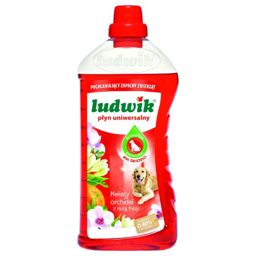 Miniaturka artykułu - Ludwik Płyn uniwersalny pochłaniający zapachy zwierząt Kwiaty orchidei z nutą frezji, 1 l