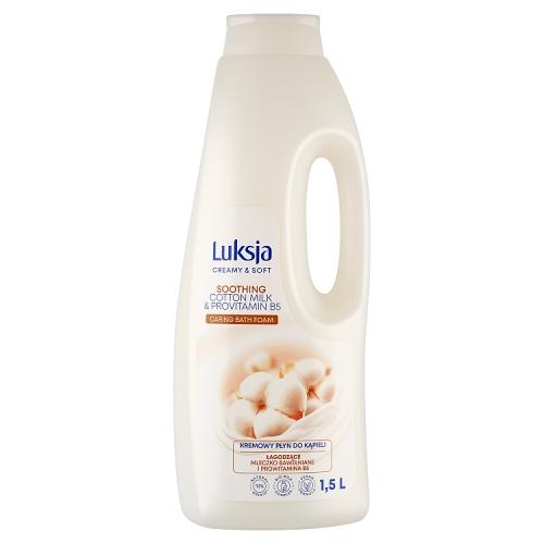 Miniaturka artykułu - LUKSJA Creamy & Soft Kremowy płyn do kąpieli Bawełna i Prowitamina B5, 1500ml