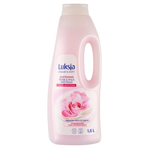 Miniaturka artykułu - LUKSJA Creamy & Soft Kremowy płyn do kąpieli R&oacute;ża i Proteiny mleka, 1500ml