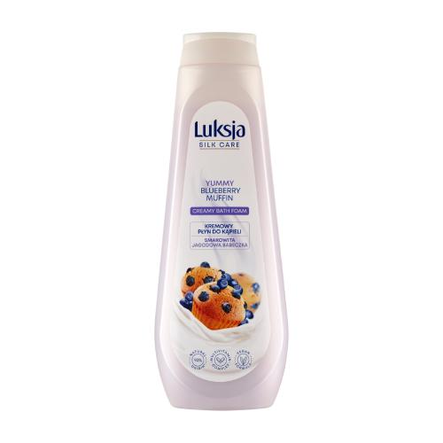Miniaturka artykułu - LUKSJA Silk Care Płyn do kąpieli Smakowita Jagodowa Babeczka, 900ml