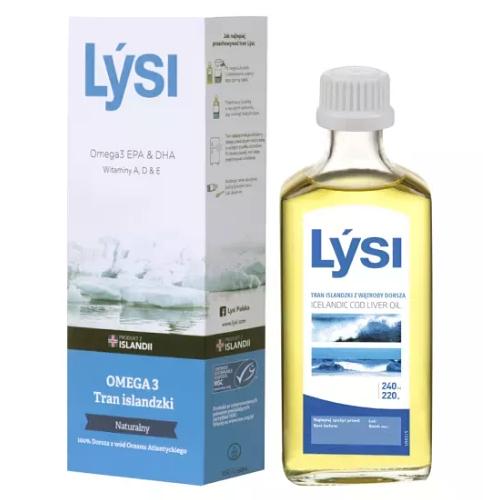 Miniaturka artykułu - Lysi Tran islandzki naturalny, 240 ml