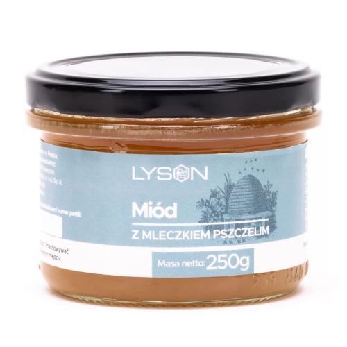 Miniaturka artykułu - ŁYSOŃ Mi&oacute;d z mleczkiem pszczelim, 250g