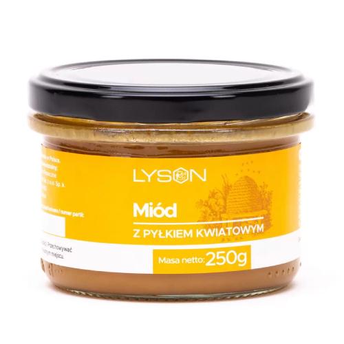 Miniaturka artykułu - ŁYSOŃ Mi&oacute;d z pyłkiem pszczelim, 250g