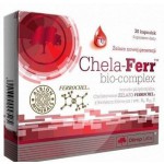 Zdjęcie produktu - Olimp Chela-Ferr Bio-complex Żelazo z kwasem foliowym i witaminami C, B6, B12, 30 kaps.