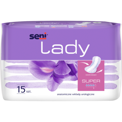 Seni Lady Super Anatomiczne wkłady urologiczne, 15 sztuk