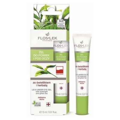 Zdjęcie produktu - FLOS Żel do powiek i pod oczy ze świetlikiem i herbatą - 15 ml