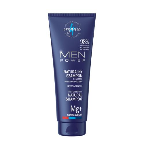 Zdjęcie produktu - 4ORGANIC Men Power - Naturalny przeciwłupieżowy szampon do włos&oacute;w, 250ml