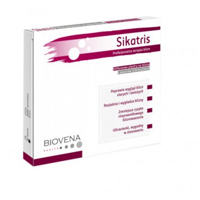 Zdjęcie produktu - SIKATRIS Plaster silikonowy na blizny 10x10- 5szt