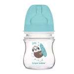 Zdjęcie produktu - CANPOL BABIES Butelka szerokootworowa antykolkowa turkusowy leniwiec- 120ml 35/220