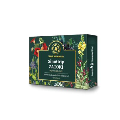 Zdjęcie produktu - HERBAL MONASTERIUM SinuGrip ZATOKI, 15 kaps.