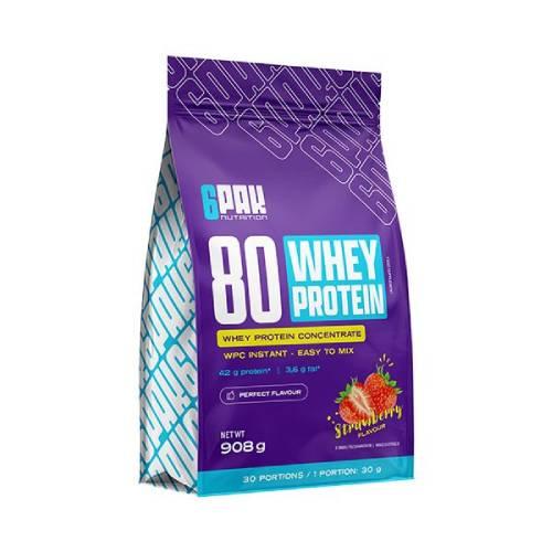 Zdjęcie produktu - 6Pak Nutrition 80 Whey Protein smak truskawkowy, 908 g