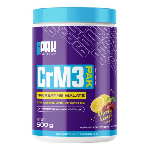 Zdjęcie produktu - 6Pak Nutrition CrM3 PAK Kreatyna w proszku Cytryna-Wiśnia, 500 g