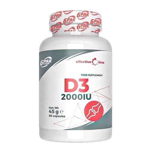 Zdjęcie produktu - 6Pak Nutrition D3 2000IU, 90 kaps.